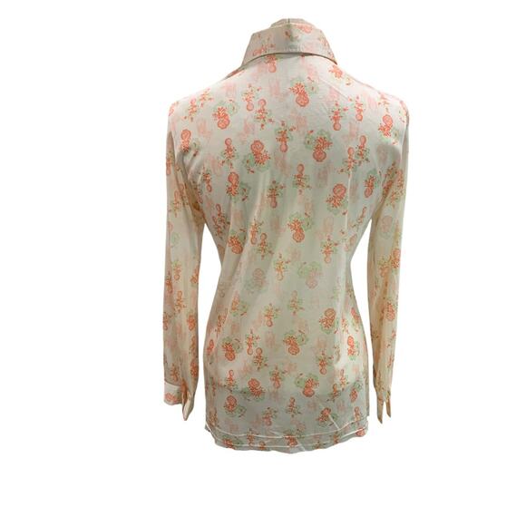 Large Cos Cob Vintage 1960s Womens Polyester Button Up Shirt Blouse Defects - Picture 4 of 7